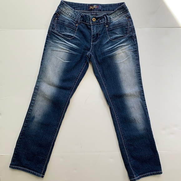 Angels Denim - ANGELS Dark Blue with White Stonewash Jeans